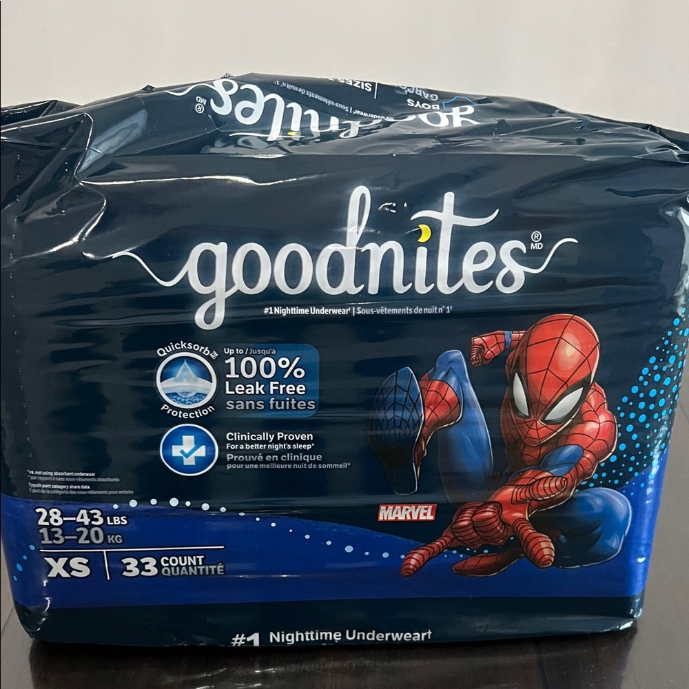 Goodnites boys underwear size XS 28-48 lbs